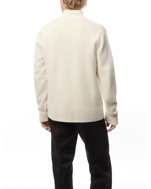 Fred Perry White Chunky Rib Zip Through Cardigan for men