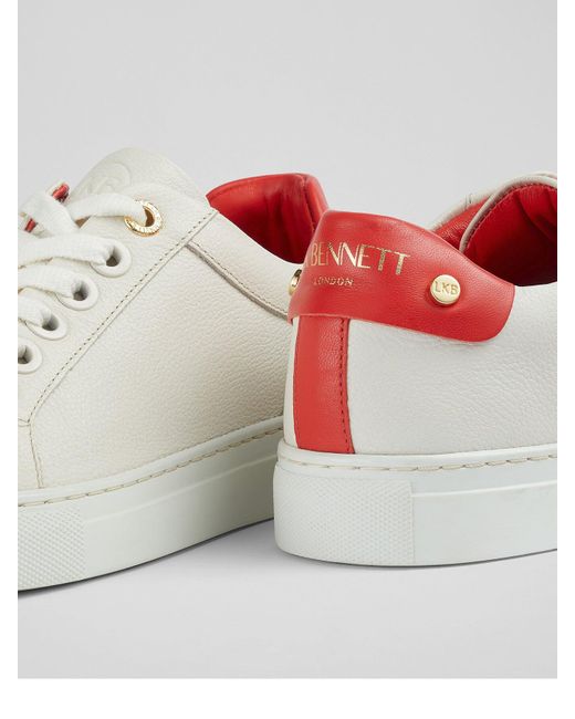 L.K.Bennett Women's Sigture White And Classic Stud Trainer