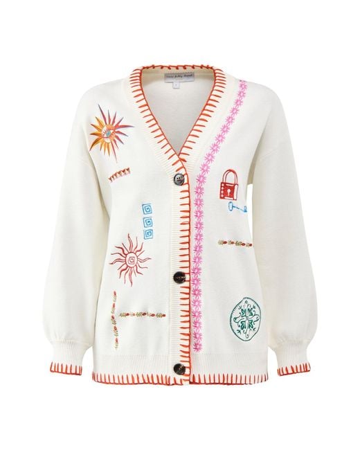Never Fully Dressed White Embroidered Martha Cardigan