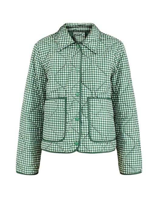 ONLY Green Checked Quilted Jacket