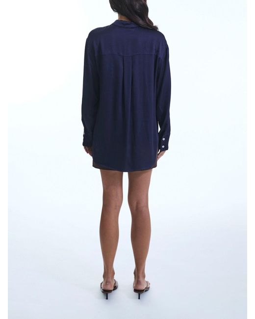 James Lakeland Blue Satin Finish Shirt