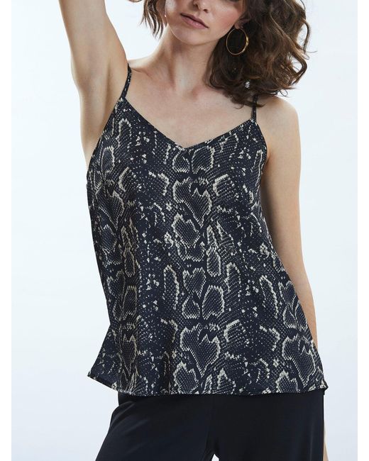 James Lakeland Black Python Print Camisole
