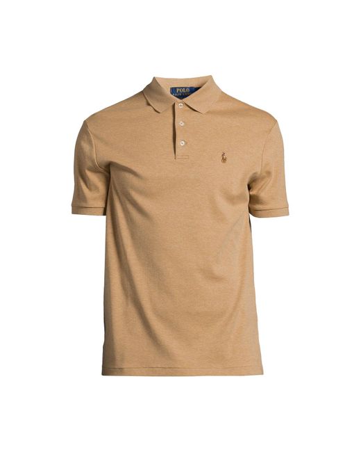 Polo Ralph Lauren Pima Cotton Polo T-Shirt in Natural for Men | Lyst UK