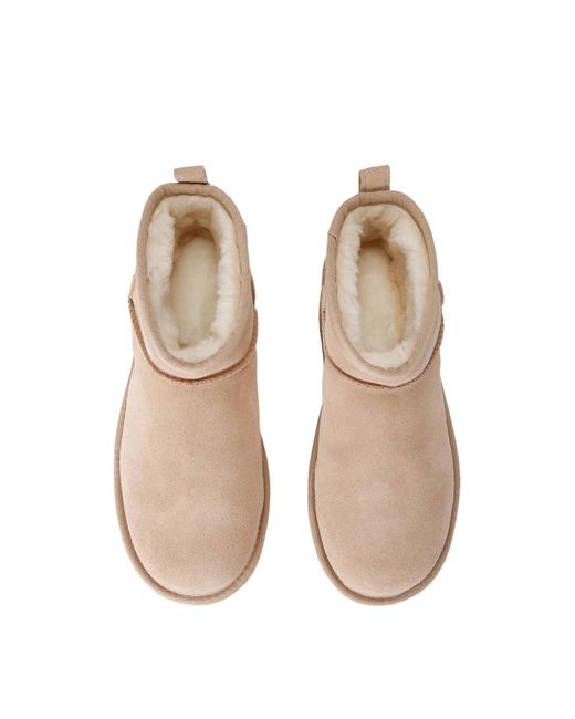 Ugg Natural Classic Ultra Mini Plaform Suede Ankle Boots