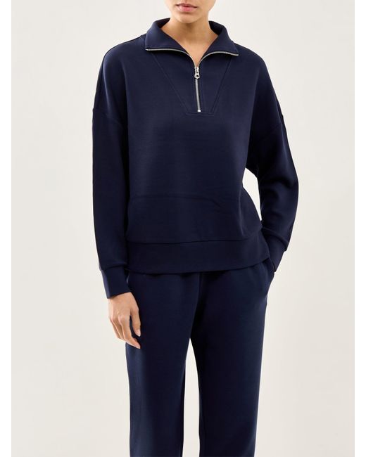 Varley Blue Hawley Half Zip Sweat