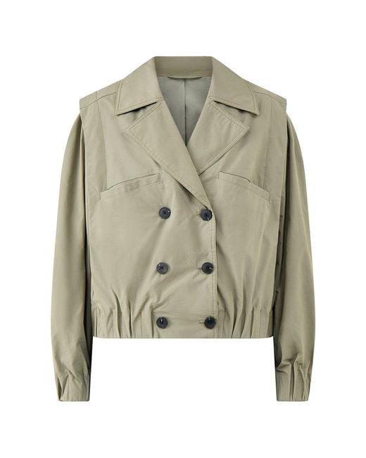 SELECTED Green Casual Bomber Jacket