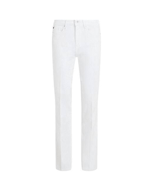 Tommy Hilfiger White Mid Rise Bootcut Jeans
