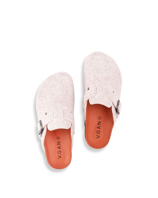 V.Gan White Taro Vegan Footbed Mules