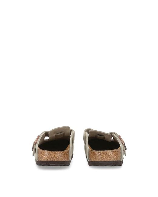 Birkenstock White Boston Suede