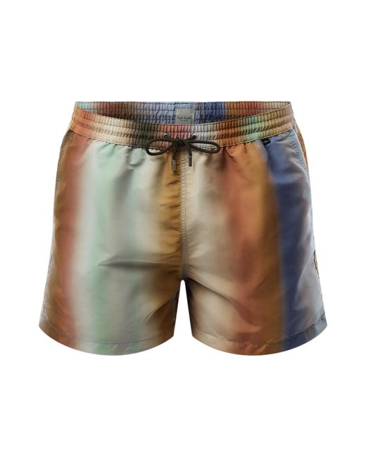 Paul Smith Blue Smith Stripe Swim Shorts, Polyester for men