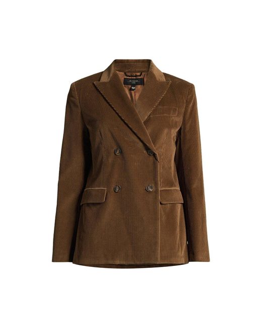 Weekend by Maxmara Brown Women's Katanga Corduroy Double Breasted Blazer