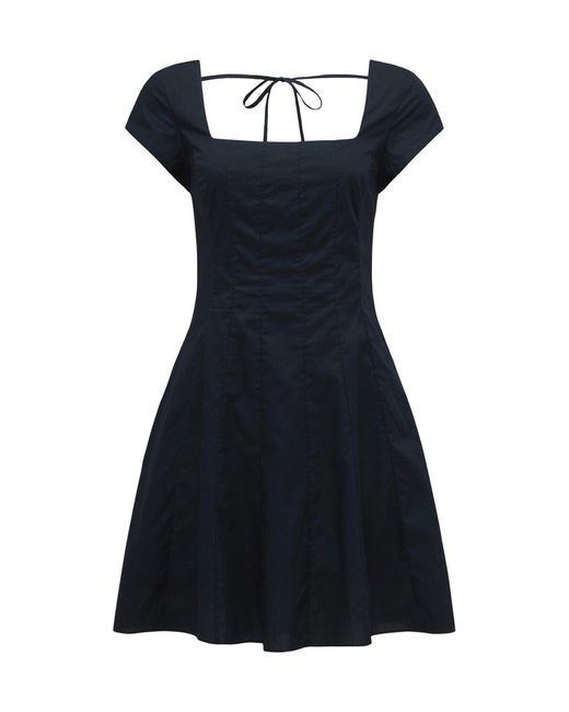 Forever New Blue Regina Cap Sleeves Mini Dress