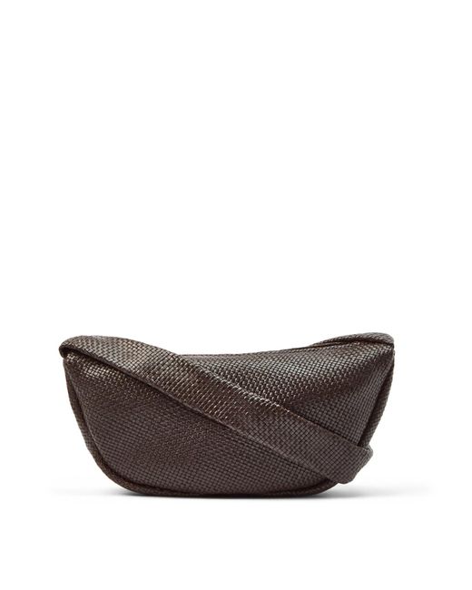 St. Agni Gray Women's Woven Crescent Bag