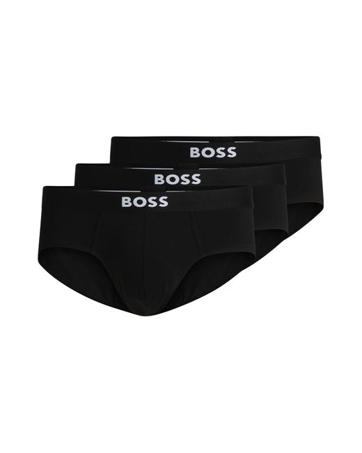Boss Black Three-Pack Of Stretch- Briefs With Logo for men