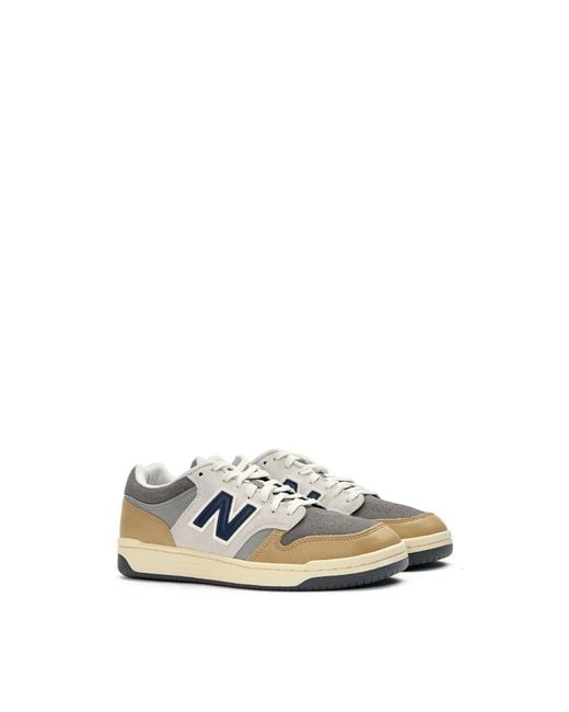 New Balance White 480 Suede Trainers for men
