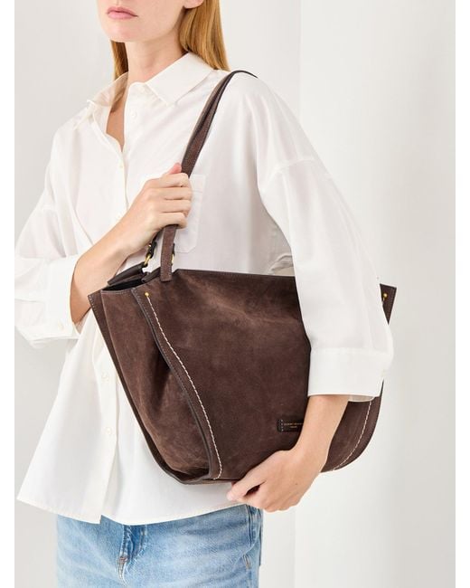 Gianni Chiarini Natural Bloom Suede Shoulder Tote Bag