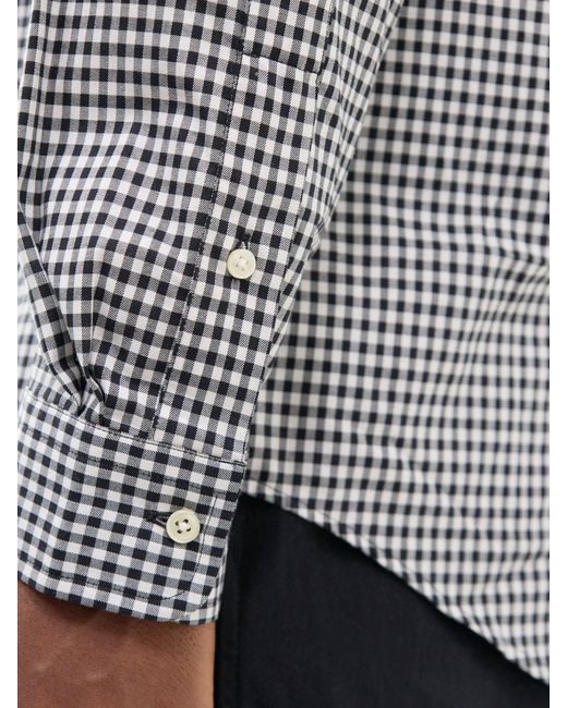 Polo Ralph Lauren Gray Custom Fit Gingham Check Shirt for men