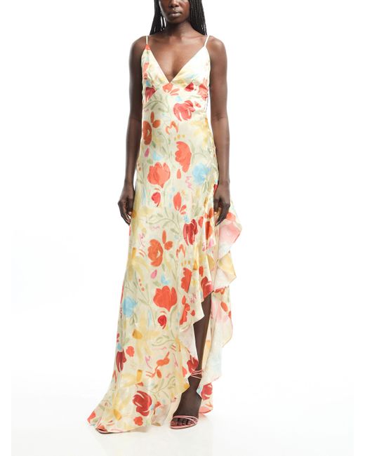Kitri Metallic Women's Brigitte Pastel Floral Jacquard Maxi Dress