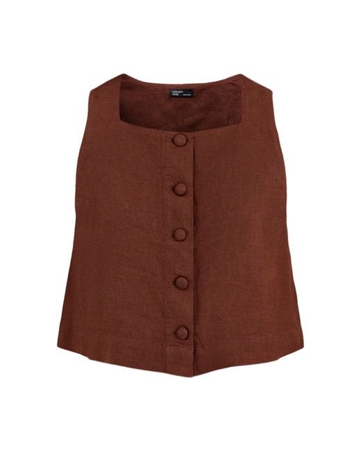 Nobody's Child Brown Sammie Button Front Tank