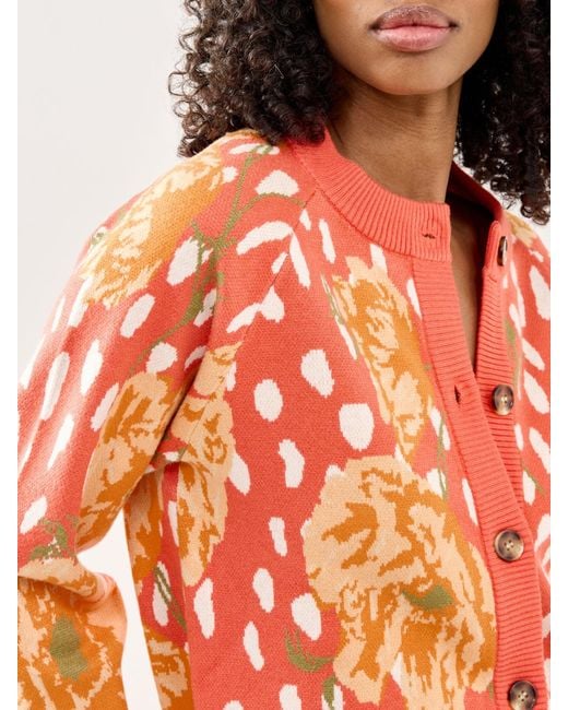 Never Fully Dressed Orange Coral Poppy Cardigan