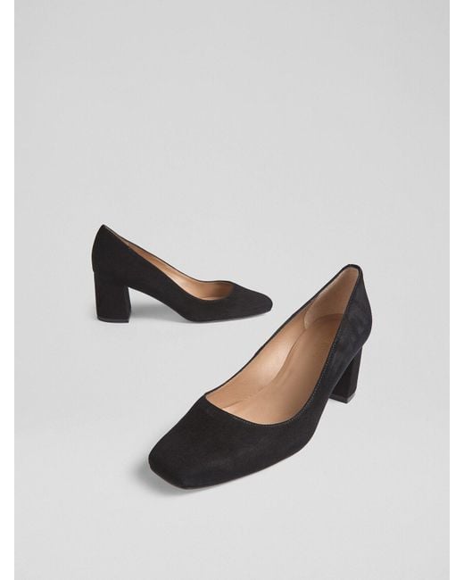 L.K.Bennett Black Sally Square Toe Courts