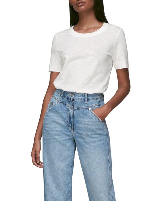 Whistles White Women's Rosa Double Trim T-shirt