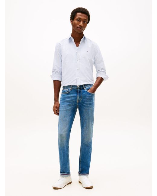 Tommy Hilfiger Blue Denton Faded Straight Leg Jeans for men