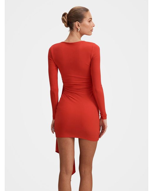 Forever New Red Susie Draped Jersey Mini Dress
