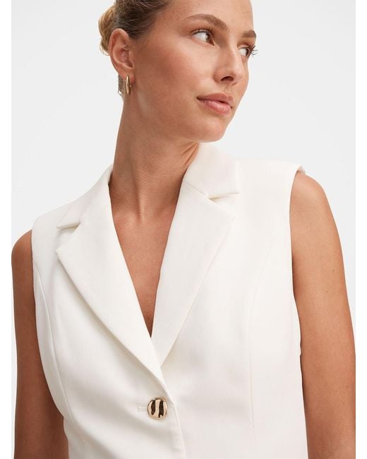 Forever New White Lucy Sleeveless Blazer Mini Dress