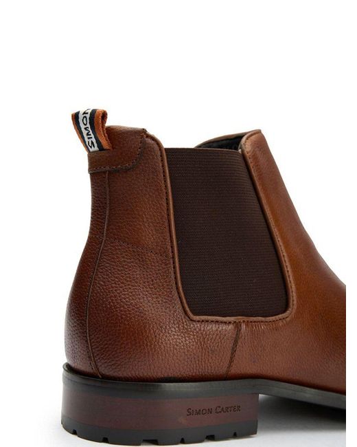 Simon Carter Brown Clover Chelsea Boots for men