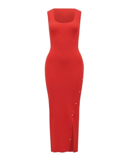Forever New Red Women's Chelsea Hardware Detail Midi Dress