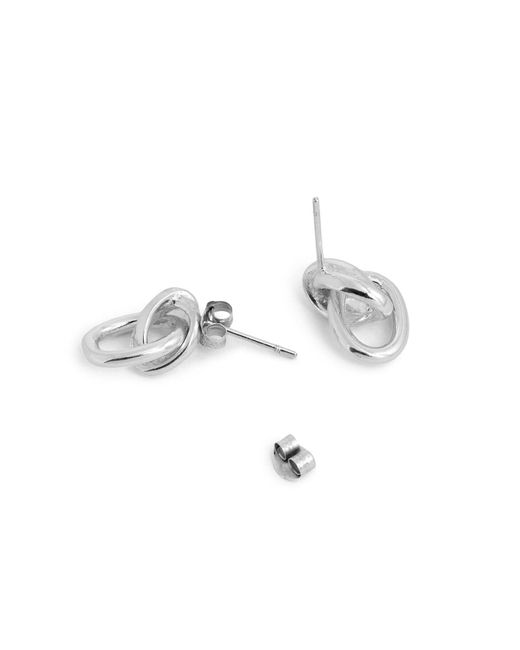 Tilly Sveaas White Small Double Link Stud Earrings