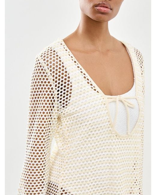 Seafolly White Mesh Effect Cover Up Cream