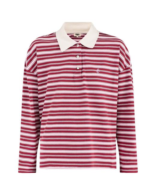 FRNCH Red Rumoi Cotton-Blend Polo Top