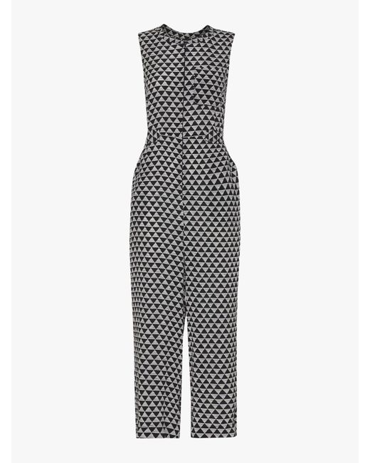 Whistles Black Checkerboard-pattern Ankle-length Woven Jumpsuit