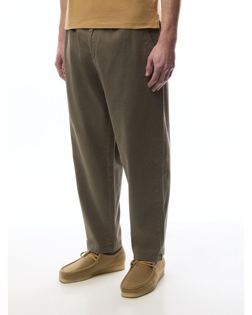 Barbour Green Washed Stretch Twill Relaxed Fit Trousers for men