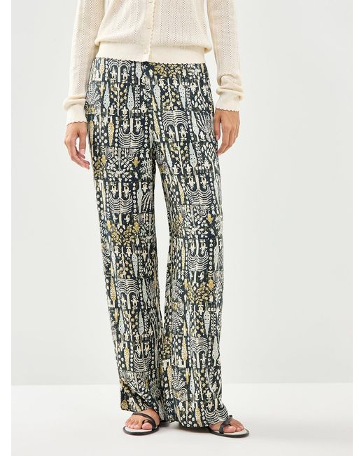 Soya Concept Multicolor Golfi 4-C Printed Straight Trousers, Viscose