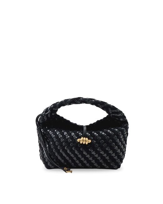 Gianni Chiarini Black Aurelie Woven Small Tote Bag