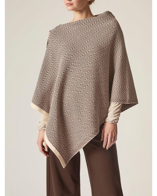 James Lakeland Natural Chevron Button Poncho