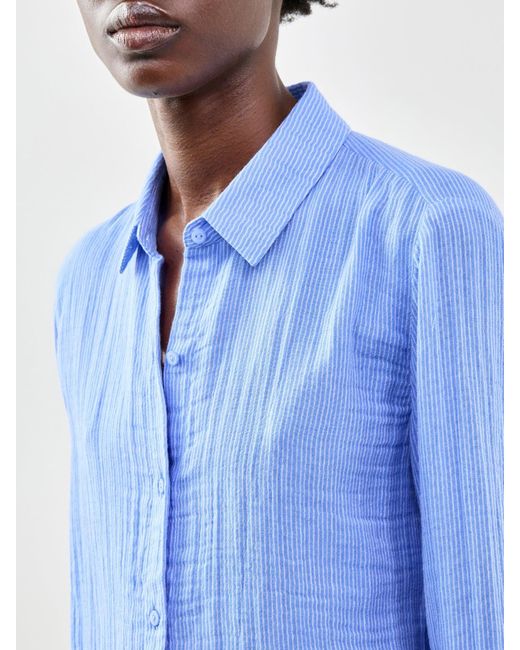 Eileen Fisher Blue Classic Collar Easy Shirt