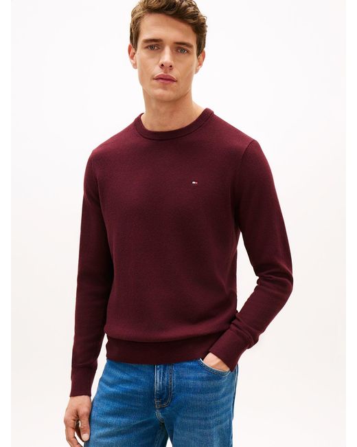 Tommy Hilfiger Red Crew Neck Jumper With for men