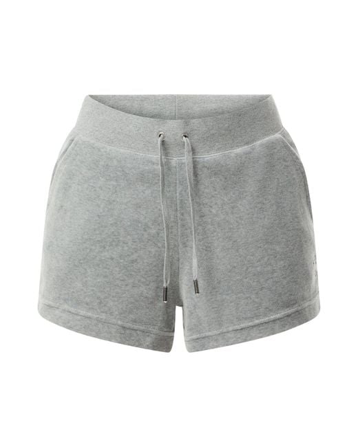 Juicy Couture Women s Classic Velour Short With Back Pocket in Grey Lyst UK