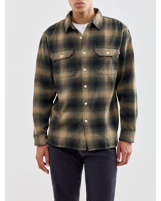 Levi's Green Check Flannel Shirt for men
