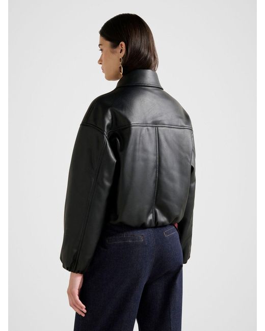 Forever New Black Mattie Cropped Bomber Jacket