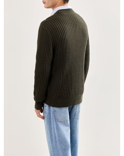 SELECTED Blue Knit Structure Crew Neck for men
