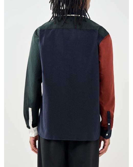 Fred Perry Blue Colour Block Oxford Shirt Multi for men