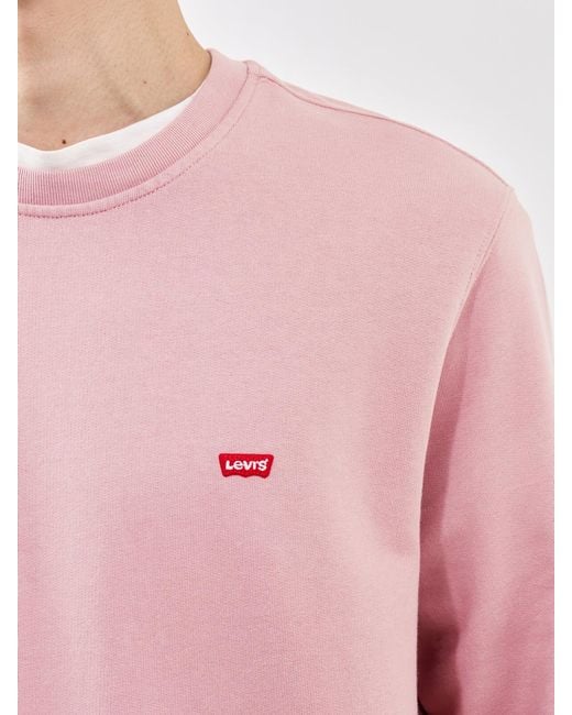 Levi's Pink Original Crew Neck Sweatshirt for men