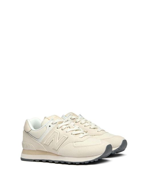 New Balance White 574 Trainers