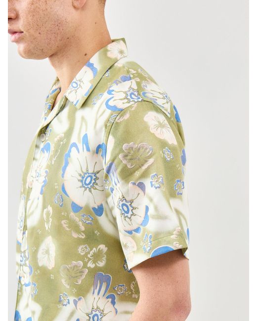 Paul Smith Green Floral Short Sleeve Shirt for men