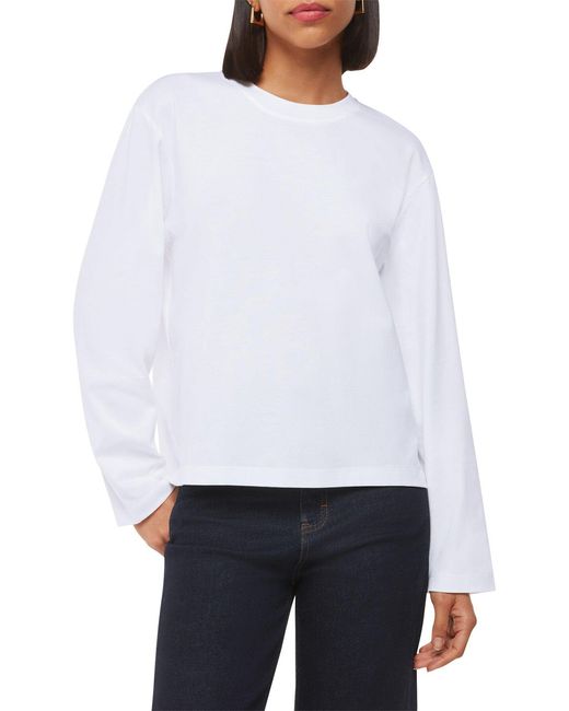 Whistles White Relaxed Long Sleeve Tee